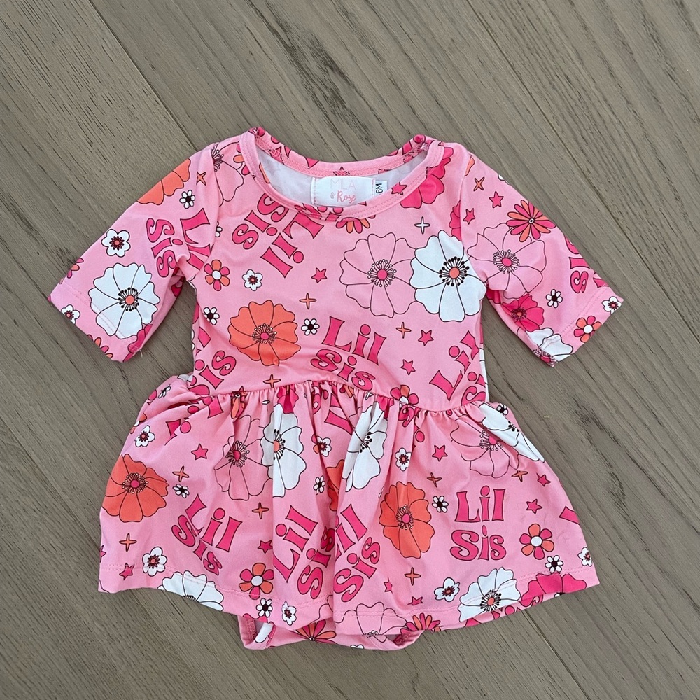 Pink Floral 'Lil Sis' Dress MILA & Rose